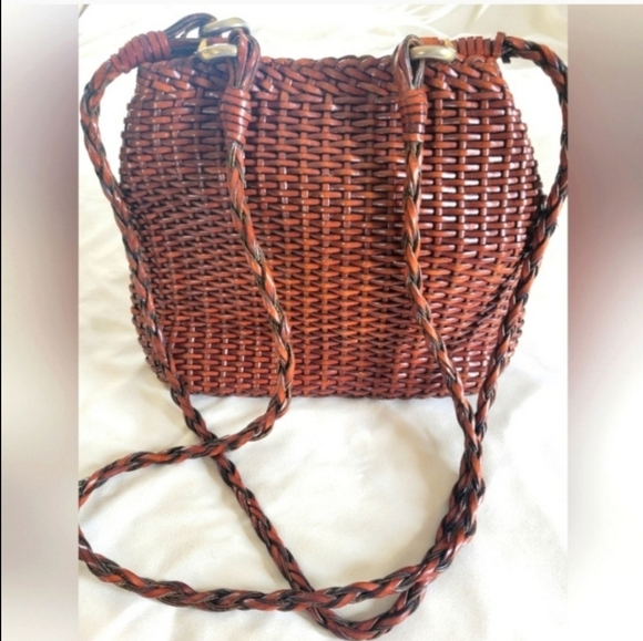 Talbots Handbags - Vintage 80's/90's Talbots Boho Woven Leather Double Twisted Straps Shoul…